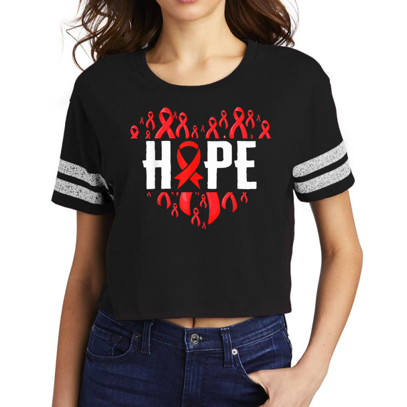 Hiv Aids Awareness Month Hope Ribbon Red World Aids Day T Shirt Scorecard Crop Tee by cm-arts | Artistshot