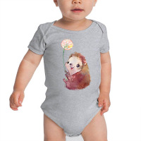 Cute Hedgehog Holding A Dandelion Flower T Shirt Baby Bodysuit | Artistshot