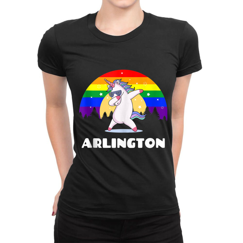 Arlington Texas   Lgbtq Gay Pride Rainbow Tank Top Ladies Fitted T-Shirt by cm-arts | Artistshot