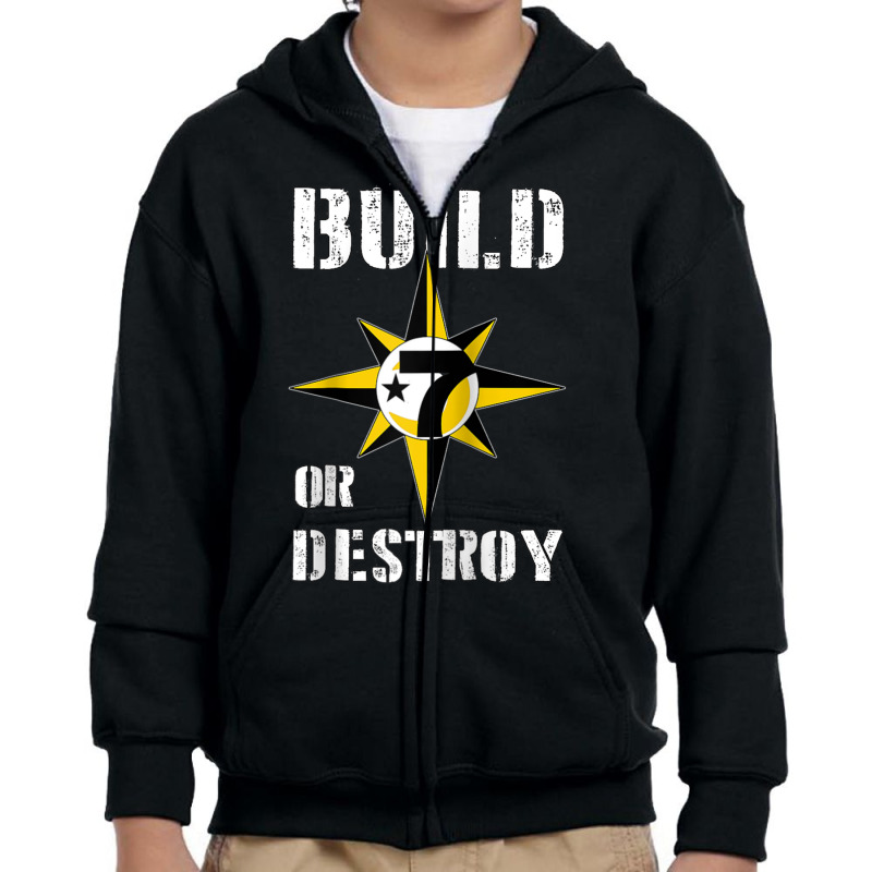 Build Or Destroy Mathematics Allah 5 Percent Godbody Nge God Raglan Ba Youth Zipper Hoodie | Artistshot