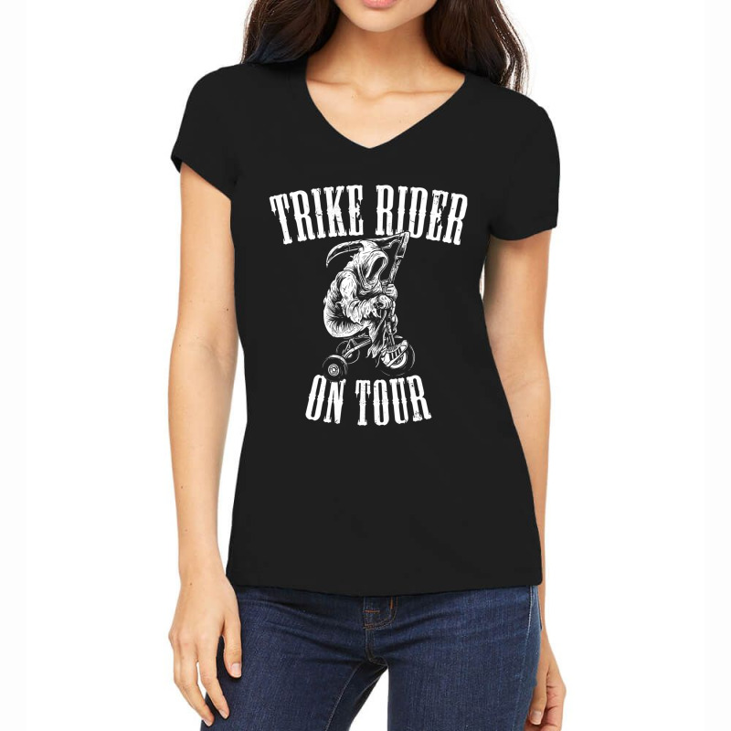 Trike Rider On Tour Women's V-Neck T-Shirt by cm-arts | Artistshot