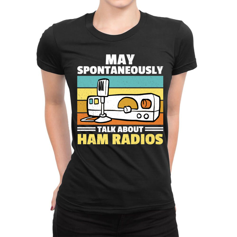 Talk About Ham Radio Amateur Ham Radio Premium T Shirt Ladies Fitted T-Shirt by nyce | Artistshot