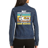 Talk About Ham Radio Amateur Ham Radio Premium T Shirt Ladies Denim Jacket | Artistshot