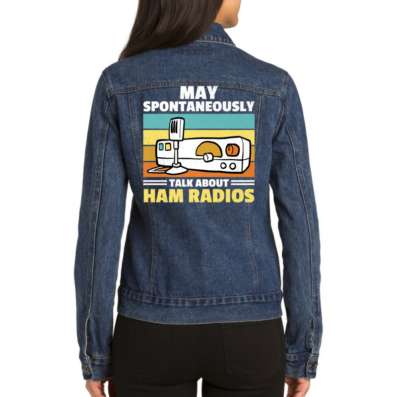 Talk About Ham Radio Amateur Ham Radio Premium T Shirt Ladies Denim Jacket by nyce | Artistshot