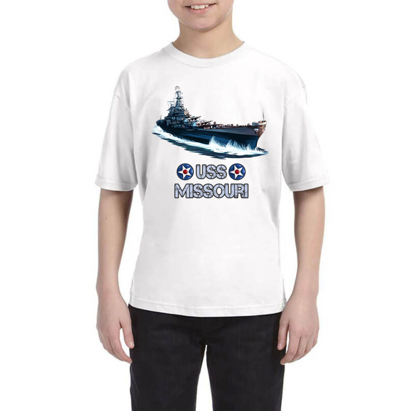 American World War 2 Naval Battleship Uss Missouri Long Sleeve T Shirt Youth Tee by cm-arts | Artistshot