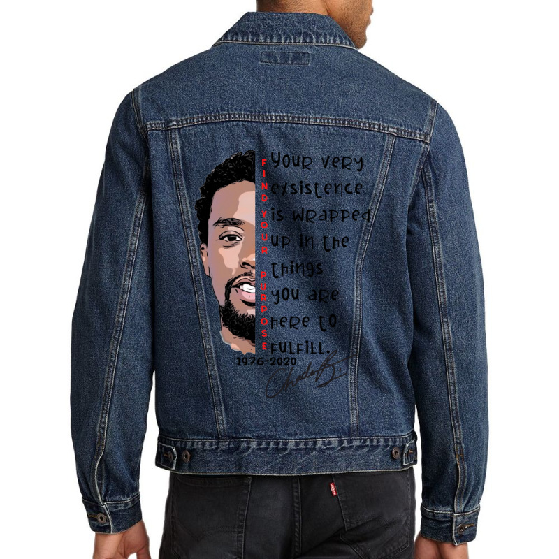 Chadwick Boseman    Find Your Purpose Red Men Denim Jacket | Artistshot