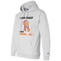 I Just Really Like Foxes , Ok ! Champion Hoodie | Artistshot