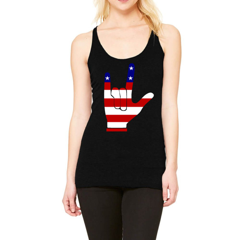 Asl (american Sign Language) Tshirt - I Love You Usa Racerback Tank by cm-arts | Artistshot