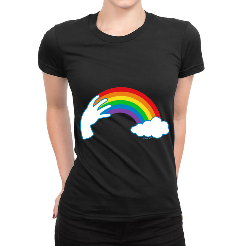 Asl Rainbow Ladies Fitted T-Shirt by cm-arts | Artistshot