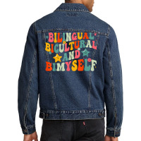 Funny Bilingual Bicultural And Bimyself T Shirt Men Denim Jacket | Artistshot