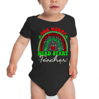 One Merry Head Start Teacher Rainbow Buffalo Plaid Christmas T Shirt Baby Bodysuit | Artistshot