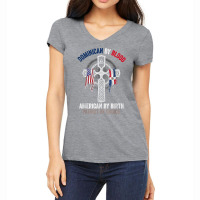 Dominican By Blood American By Birth Dominican Republic Flag T Shirt Women's V-neck T-shirt | Artistshot