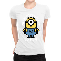 Despicable Me Minions Don't Make Me Do Stuff Portrait Long Sleeve T Sh Ladies Fitted T-shirt | Artistshot