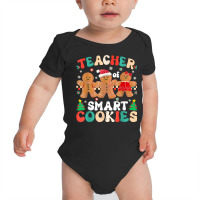 I Teach The Smartest Cookies Funny Christmas Pajama Teacher T Shirt Baby Bodysuit | Artistshot