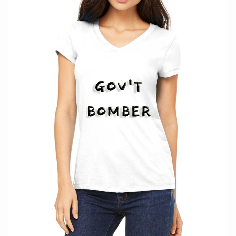 Us Government Bomber Classic Women's V-Neck T-Shirt by cm-arts | Artistshot