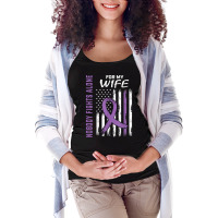 Nobody Fights Alone Wife Alzheimers Awareness American Flag T Shirt Maternity Scoop Neck T-shirt | Artistshot