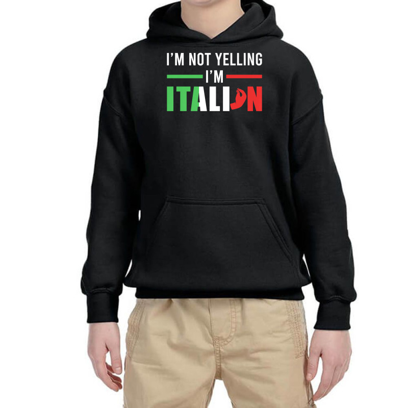 Funny I Am Not Yelling Italian Italy Italian Flag Aggressive Premium T Youth Hoodie by cm-arts | Artistshot