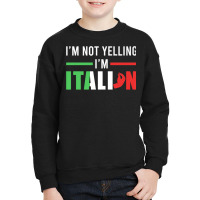 Funny I Am Not Yelling Italian Italy Italian Flag Aggressive Premium T Youth Sweatshirt | Artistshot