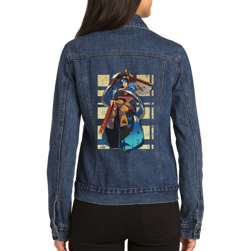 Guilty Gear Strive Anji Ladies Denim Jacket by cm-arts | Artistshot