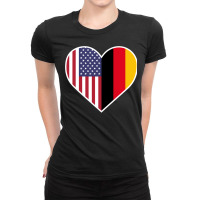 German American Heart United States Of America Germany Gift Pullover H Ladies Fitted T-shirt | Artistshot