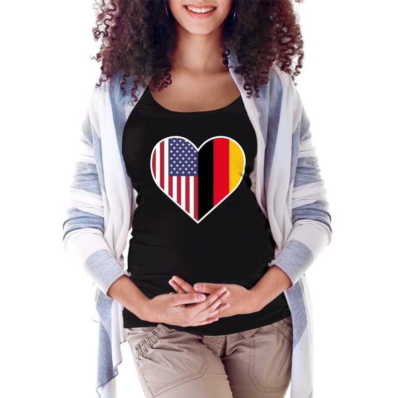 German American Heart United States Of America Germany Gift Pullover H Maternity Scoop Neck T-shirt by cm-arts | Artistshot