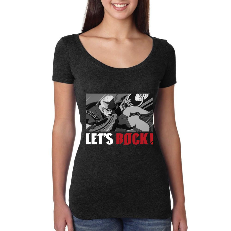 Monochrome Goldlewis Dickinson Guilty Gear Strive Lets Rock Women's Triblend Scoop T-shirt by cm-arts | Artistshot