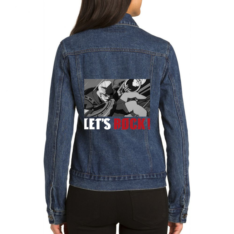 Monochrome Goldlewis Dickinson Guilty Gear Strive Lets Rock Ladies Denim Jacket by cm-arts | Artistshot