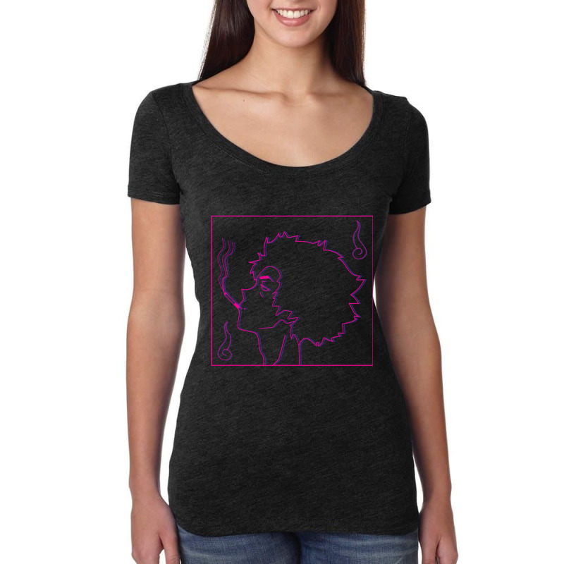 Neon Smoking Samurai Women's Triblend Scoop T-shirt by cm-arts | Artistshot