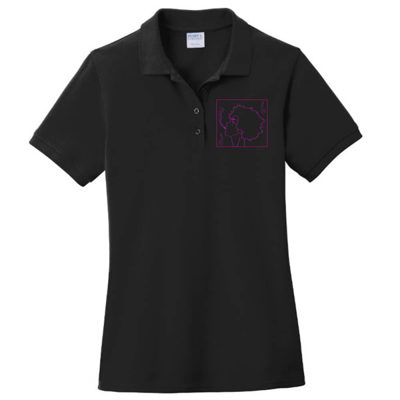 Neon Smoking Samurai Ladies Polo Shirt by cm-arts | Artistshot