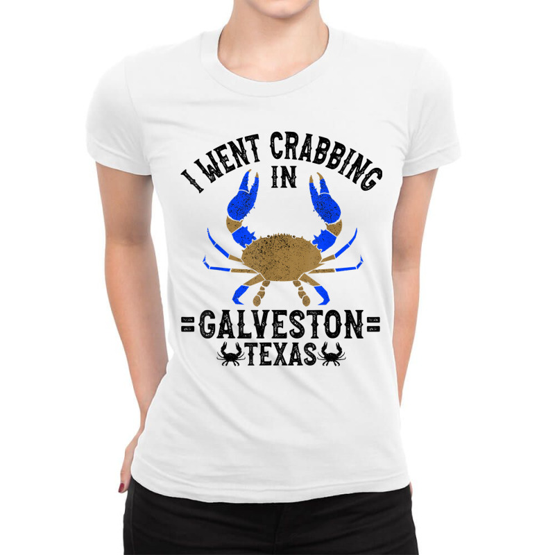 Texas Blue Crabbing Galveston Texas Crabber T Shirt Ladies Fitted T-Shirt by cm-arts | Artistshot