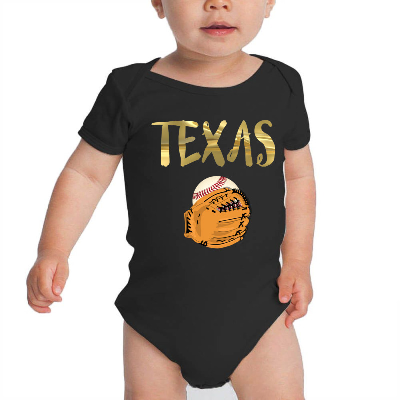 Texas Baseball Dress 2020 Original Ranger Font And Ball Long Sleeve T Baby Bodysuit by cm-arts | Artistshot