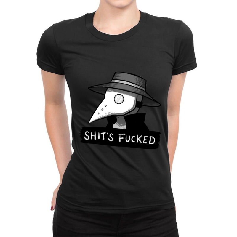 Plague Doctor Diagnosis Ladies Fitted T-Shirt by cm-arts | Artistshot