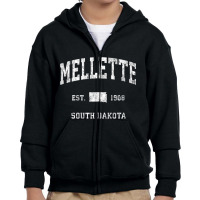 Mellette South Dakota Sd Vintage Athletic Sports Design Tank Top Youth Zipper Hoodie | Artistshot