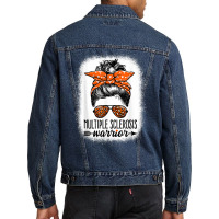 Womens Ms Warrior Messy Bun   Multiple Sclerosis Awareness T Shirt Men Denim Jacket | Artistshot