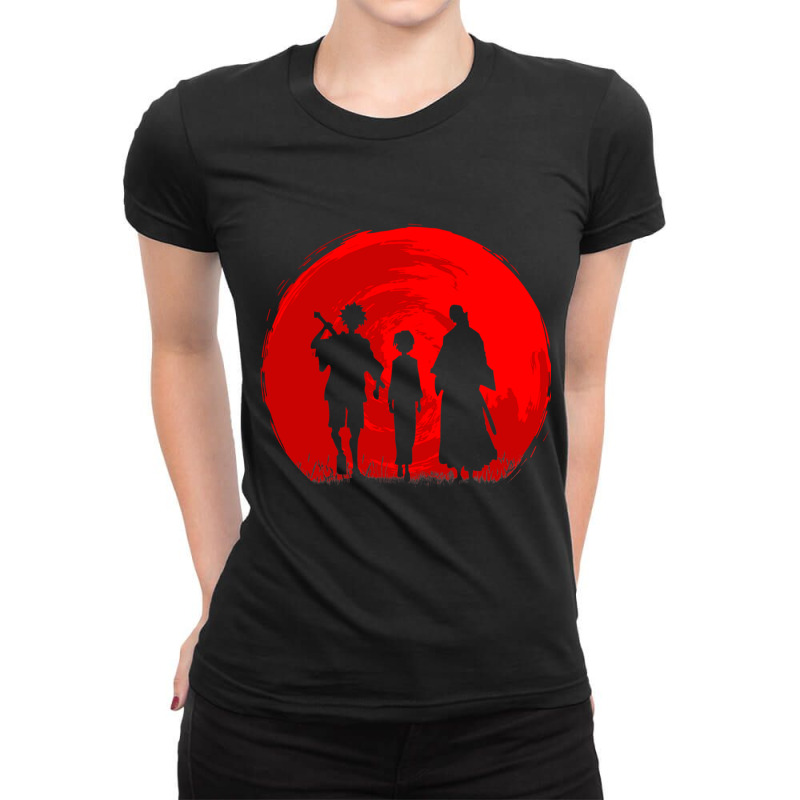 Samurai Sunset Ladies Fitted T-Shirt by cm-arts | Artistshot