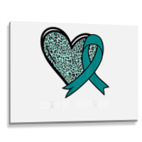 Leopard Heart Dissociative Identity Disorder Awareness Teal T Shirt Metal Print Horizontal | Artistshot