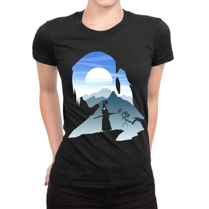 Sky And Samurai Ladies Fitted T-Shirt by cm-arts | Artistshot