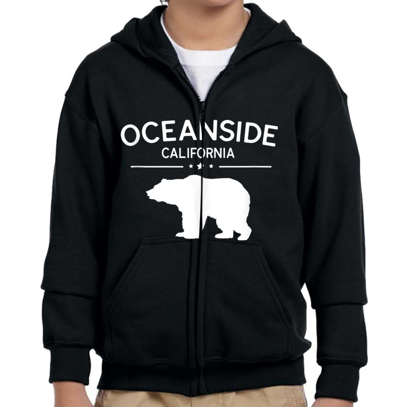 Retro Oceanside City California Usa Cali Pride Bear Tank Top Youth Zipper Hoodie by cm-arts | Artistshot