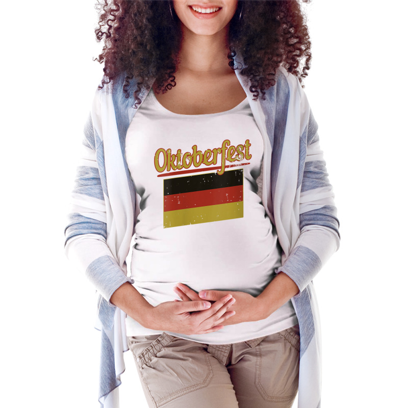 Womens Oktoberfest German Flag Beer Drinking Celebration V Neck T Shir Maternity Scoop Neck T-shirt by cm-arts | Artistshot