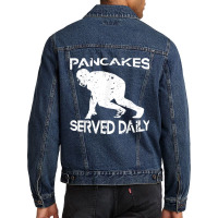 Pancakes Served Daily Funny Offensive Lineman Football Men Denim Jacket | Artistshot