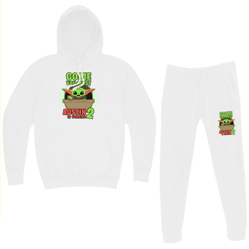 Come You Must Austin Is Turning 2 Baby Yoda Birthday Invitation Hoodie & Jogger Set | Artistshot