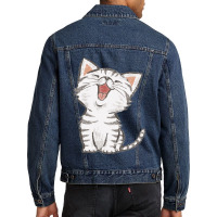 American Shorthair Happy Men Denim Jacket | Artistshot