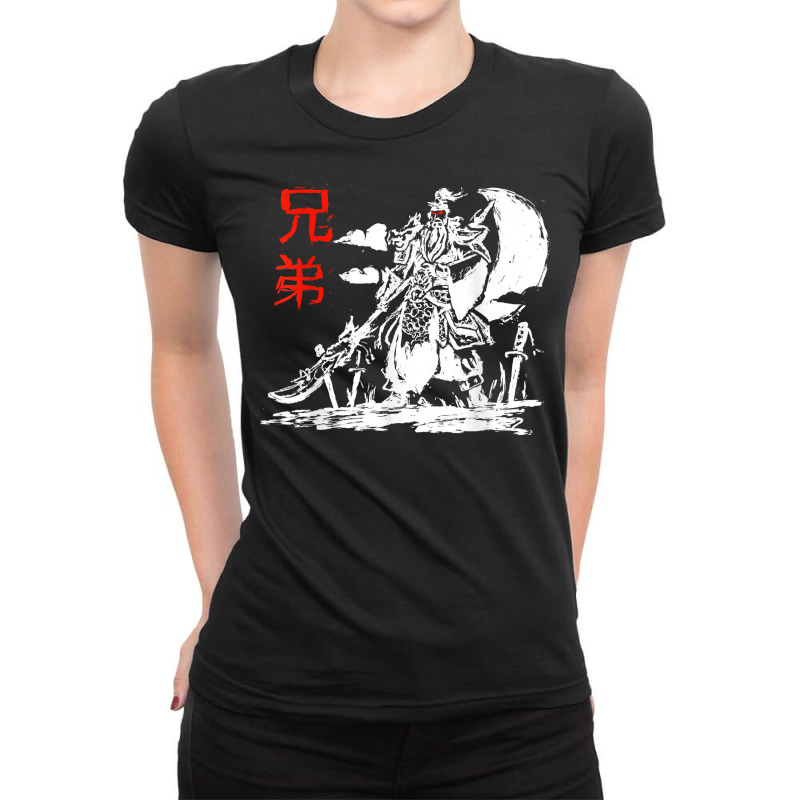 Japanese Warrior Samurai Ninja Art Kanji Design T Shirt Ladies Fitted T-Shirt by cm-arts | Artistshot