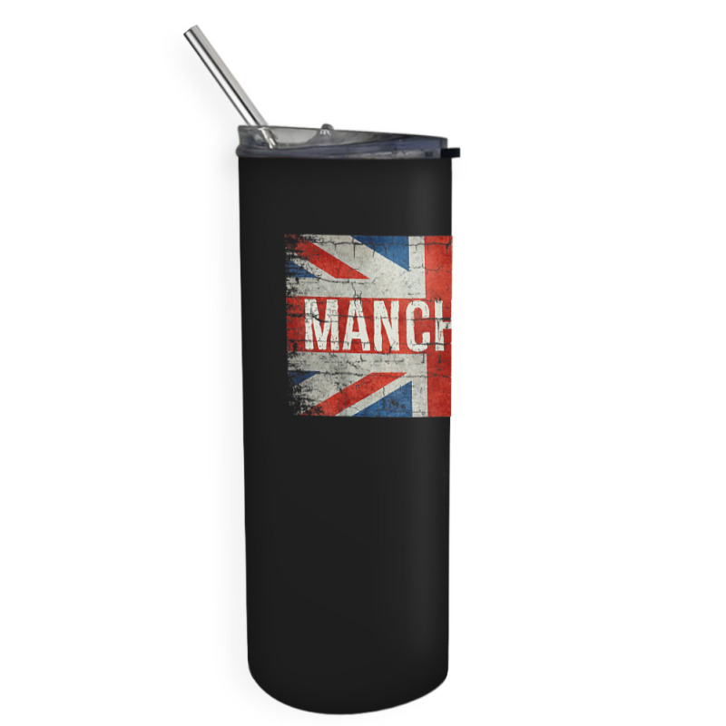 Manchester England United Kingdom British Flag Vintage Skinny Tumbler | Artistshot