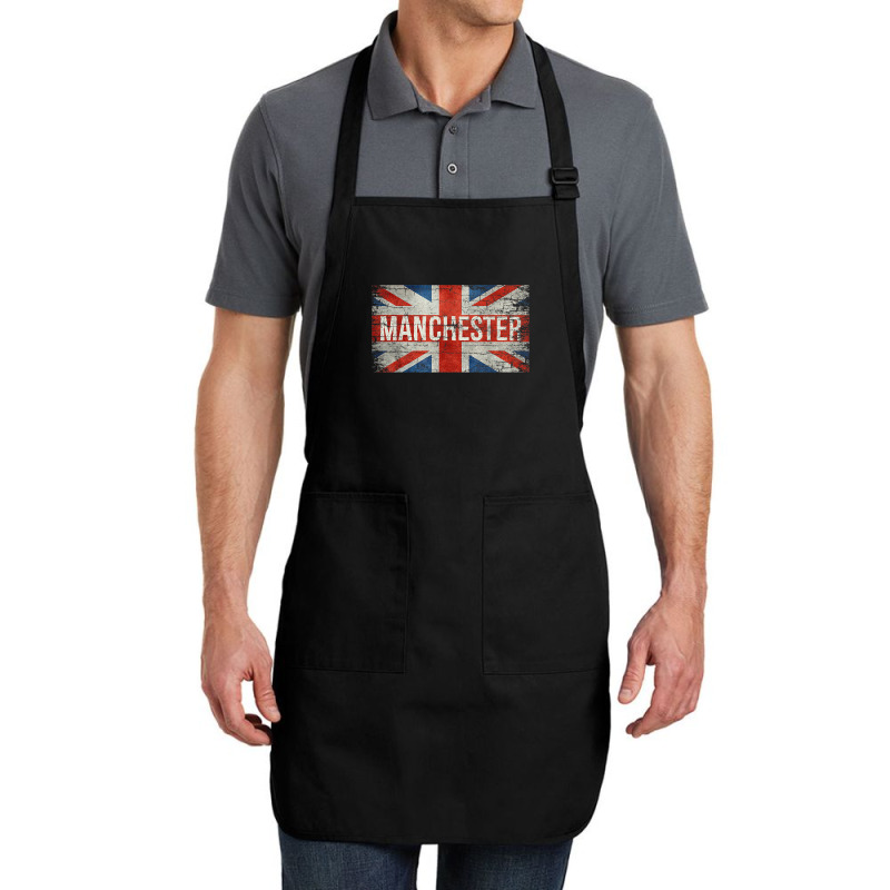 Manchester England United Kingdom British Flag Vintage Full-length Apron | Artistshot