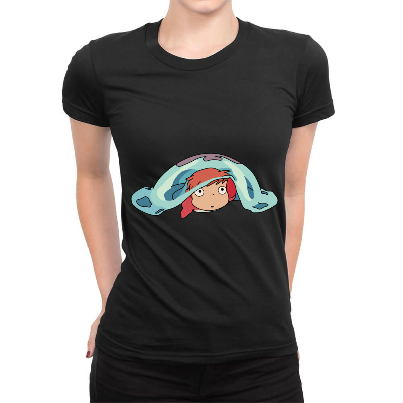 Ponyo Bubble Ladies Fitted T-Shirt by cm-arts | Artistshot