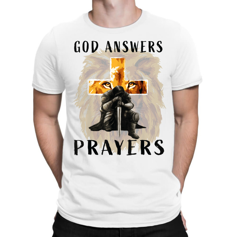 God Jesus Answers Prayers Warrior Men Christian Lion Graphic T-shirt | Artistshot