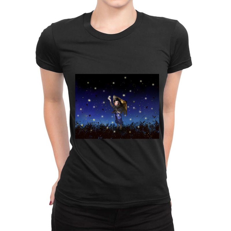 Setsukos Fireflies Ladies Fitted T-Shirt by cm-arts | Artistshot