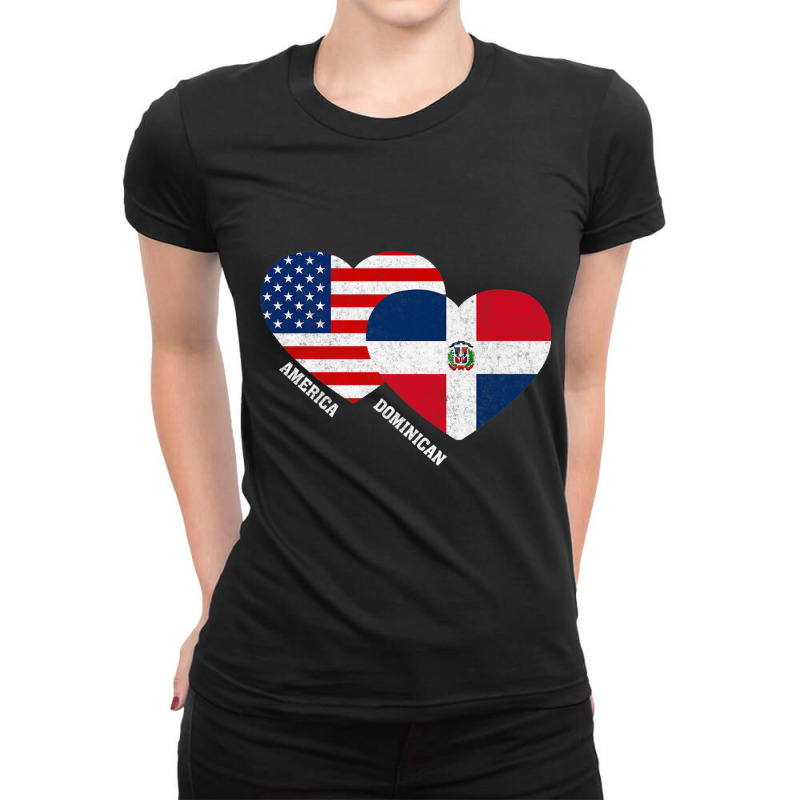 Dominican Republic Flag Shirt Half Dominican American Pride Premium T Ladies Fitted T-Shirt by cm-arts | Artistshot