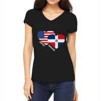 Dominican Republic Flag Shirt Half Dominican American Pride Premium T Women's V-neck T-shirt | Artistshot